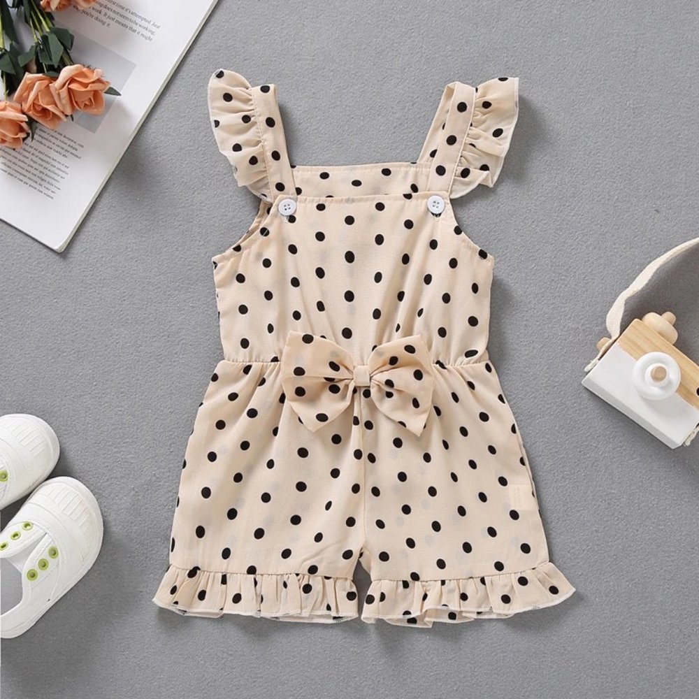 Cream & Black Polka Dot Romper